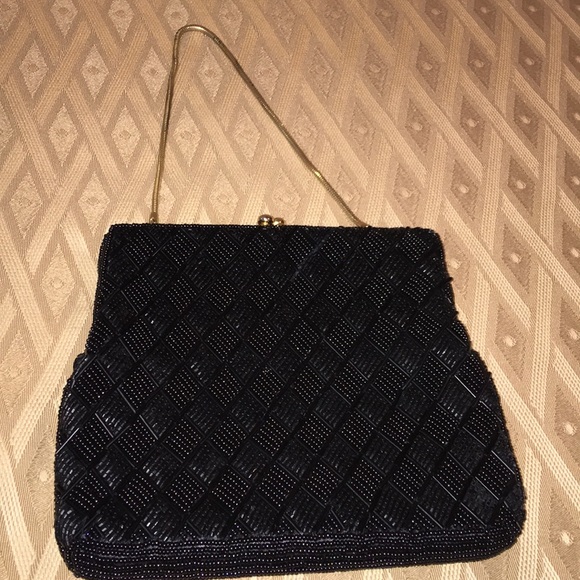 Black beaded clutch (vintage) - Picture 1 of 5